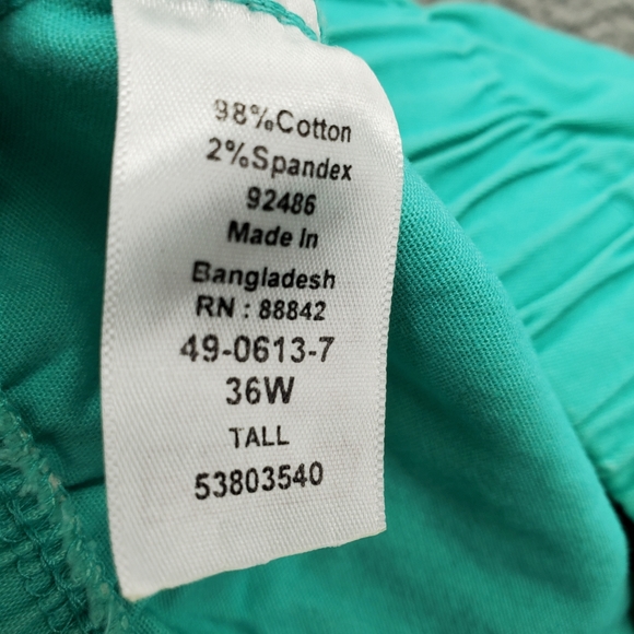 Woman Within Pants Elastic Waist Womens Plus Size Tall Pockets Teal Blue - Picture 9 of 11